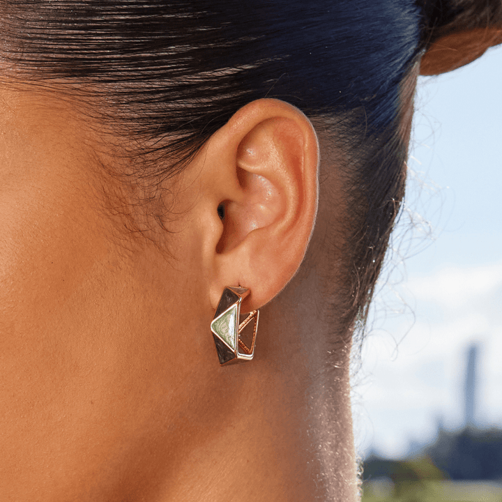 Atlantis Geometric Enamel Hoops