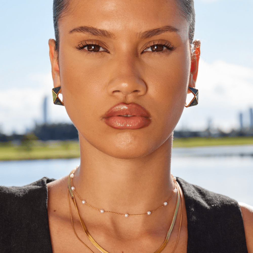 Atlantis Geometric Enamel Hoops