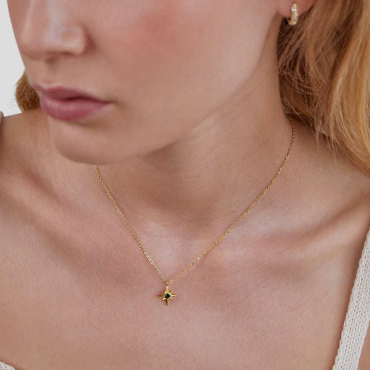Elara Emerald Guiding Star Necklace