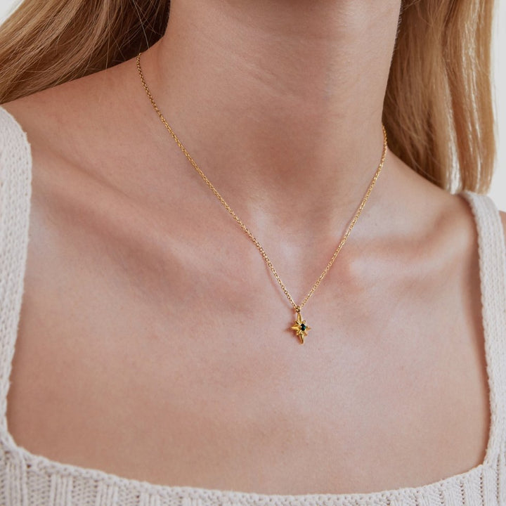 Elara Emerald Guiding Star Necklace