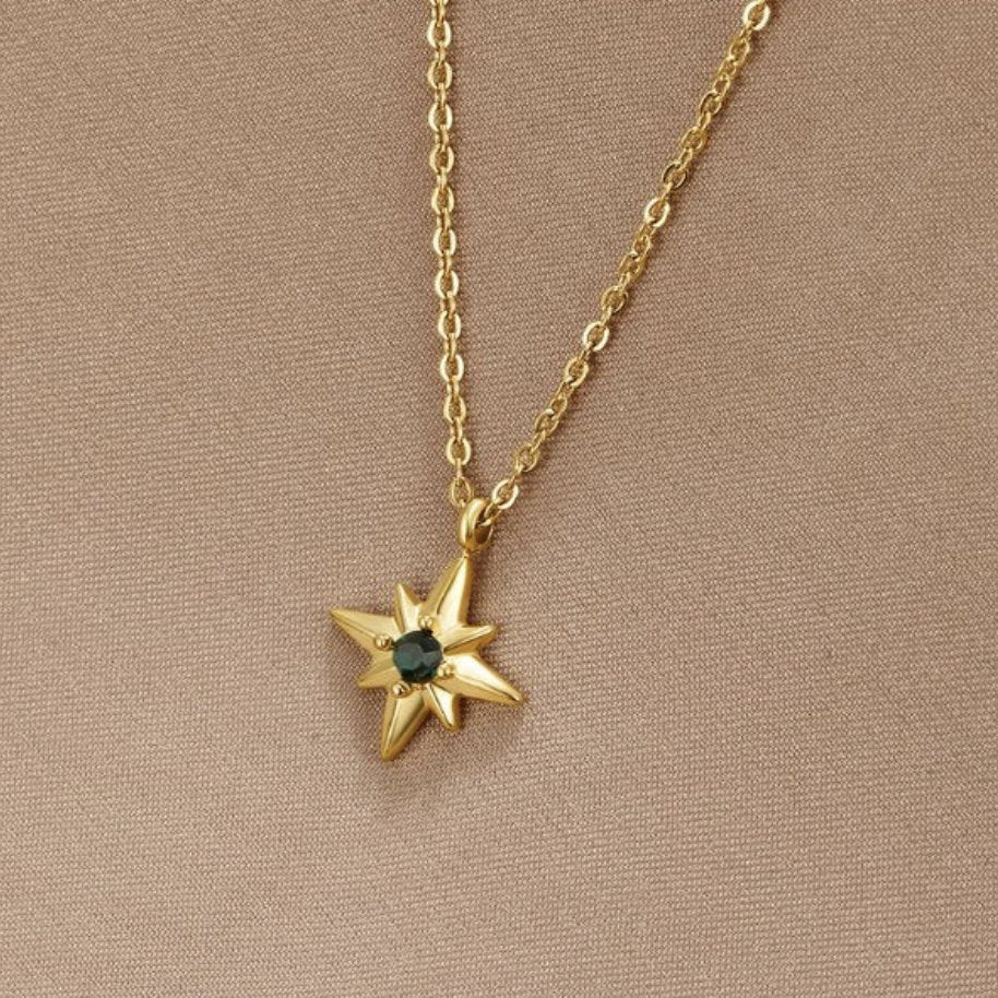 Elara Emerald Guiding Star Necklace