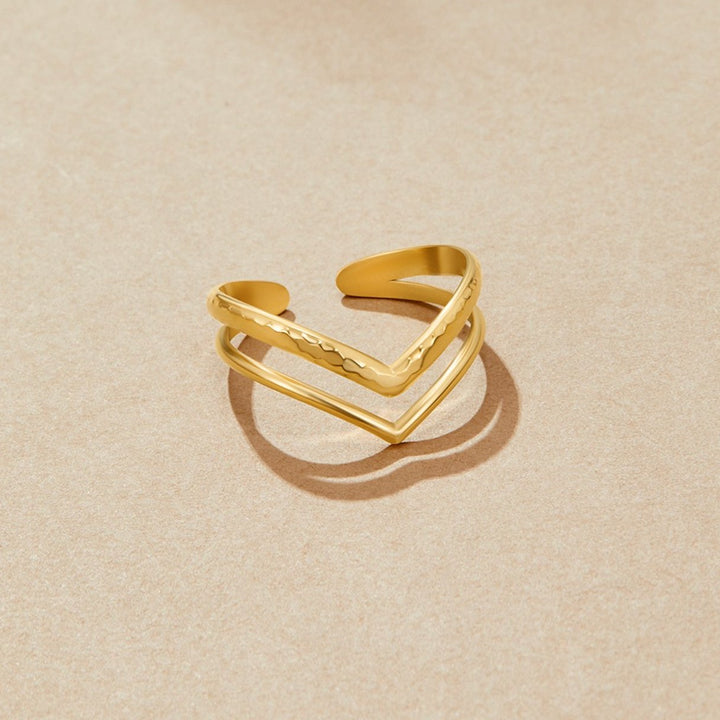 Marien Chevron-Stack Ring