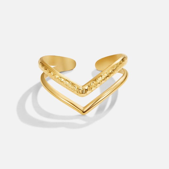 Marien Chevron-Stack Ring