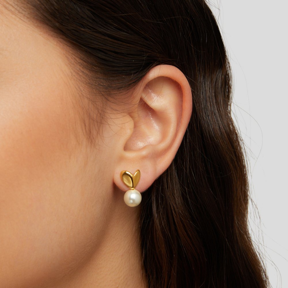 Lumie Heart Pearl Studs