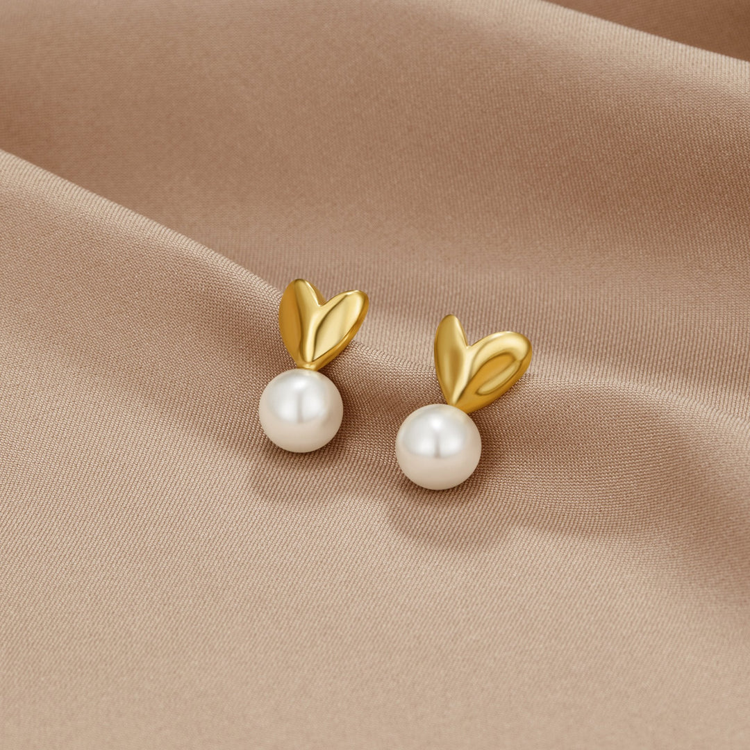 Lumie Heart Pearl Studs