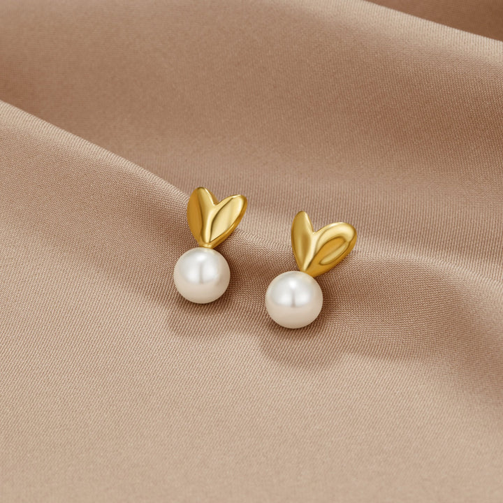 Lumie Heart Pearl Studs