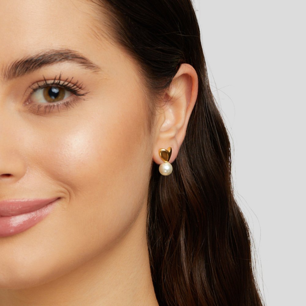 Lumie Heart Pearl Studs