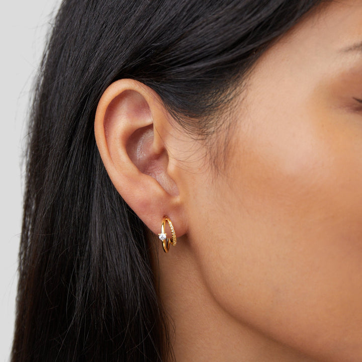 Kaia Layered Crystal Earrings
