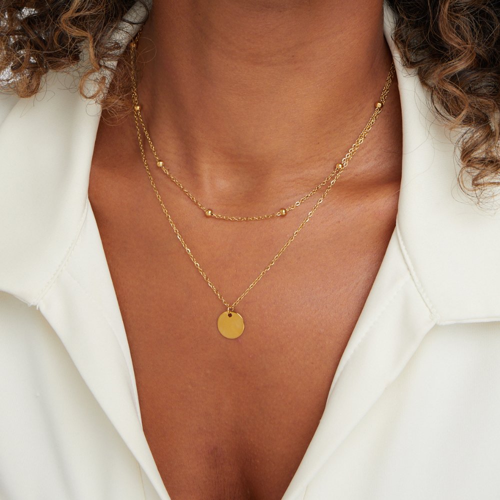 Marvella Layered Disc Necklace