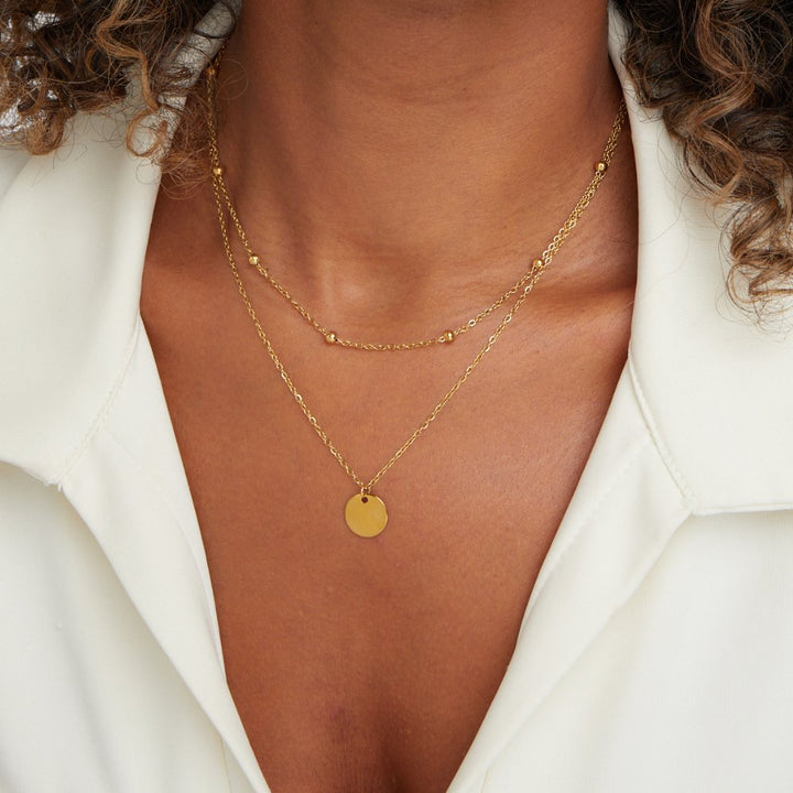 Marvella Layered Disc Necklace