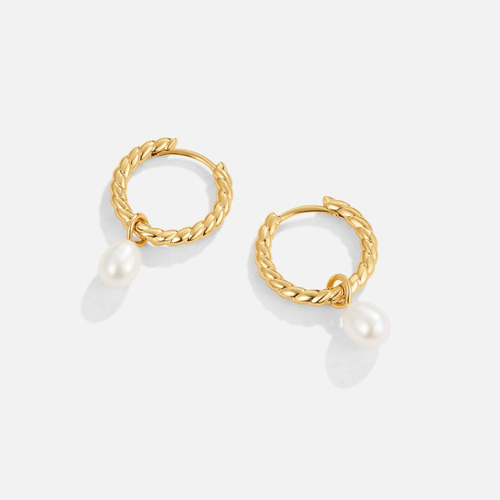Seraphina Twisted Pearl Hoops