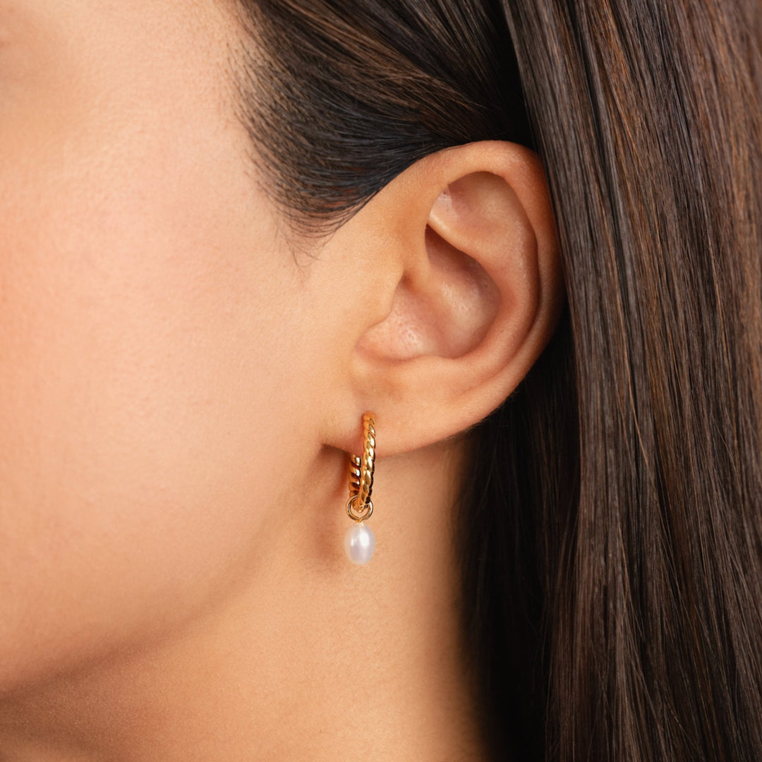 Seraphina Twisted Pearl Hoops