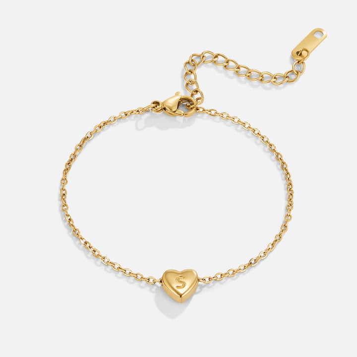 Amora Initial Heart Bracelet