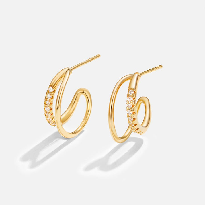 Ayla Crystal Double Hoops