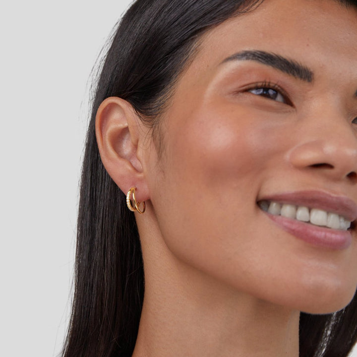 Ayla Crystal Double Hoops