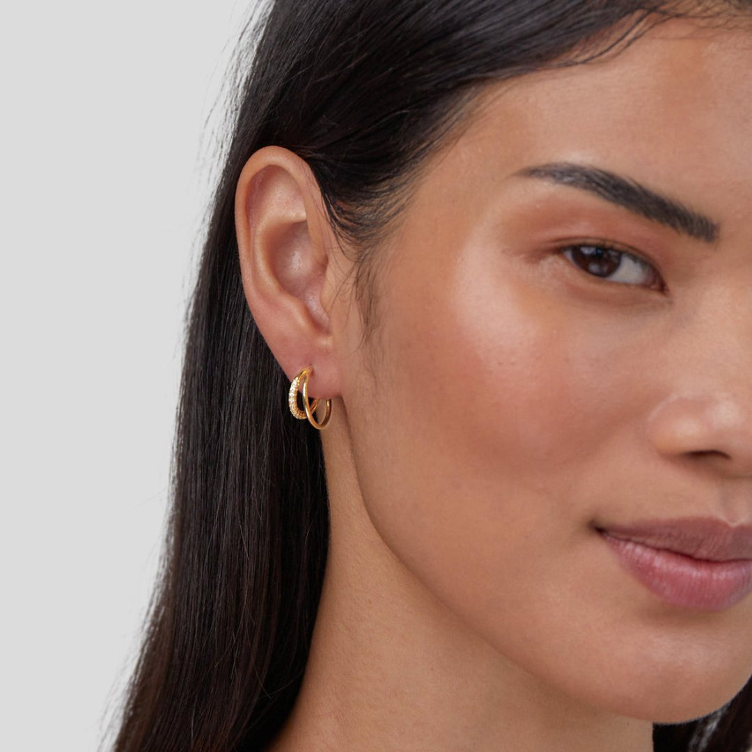 Ayla Crystal Double Hoops
