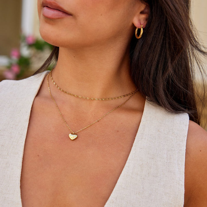 Marina Puffed Heart Necklace