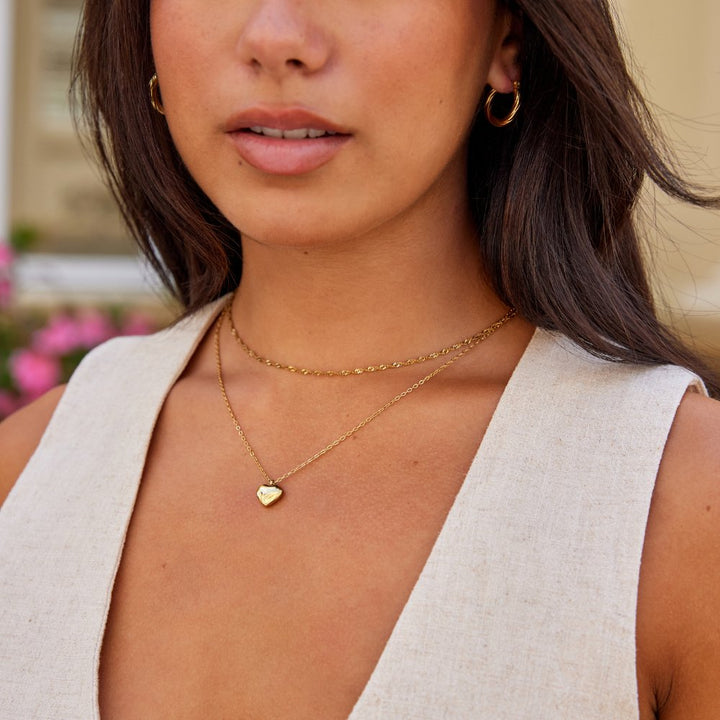 Marina Puffed Heart Necklace