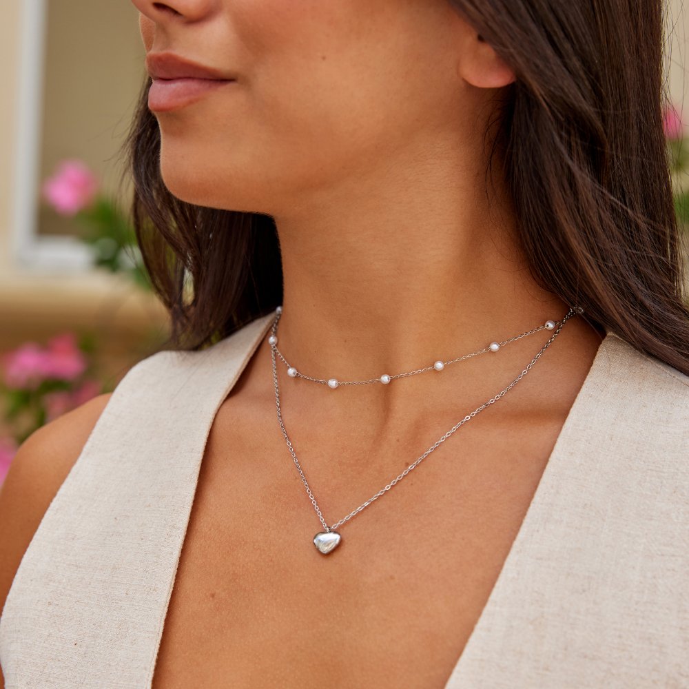 Marina Puffed Heart Necklace