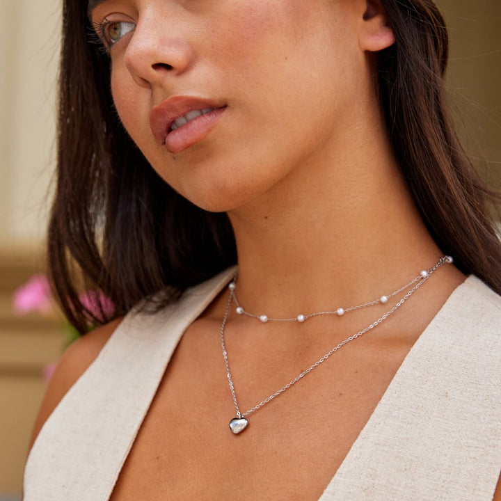 Marina Puffed Heart Necklace