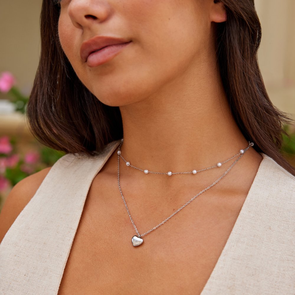 Marina Puffed Heart Necklace