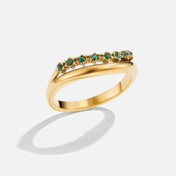 Elowen Emerald Layered Ring
