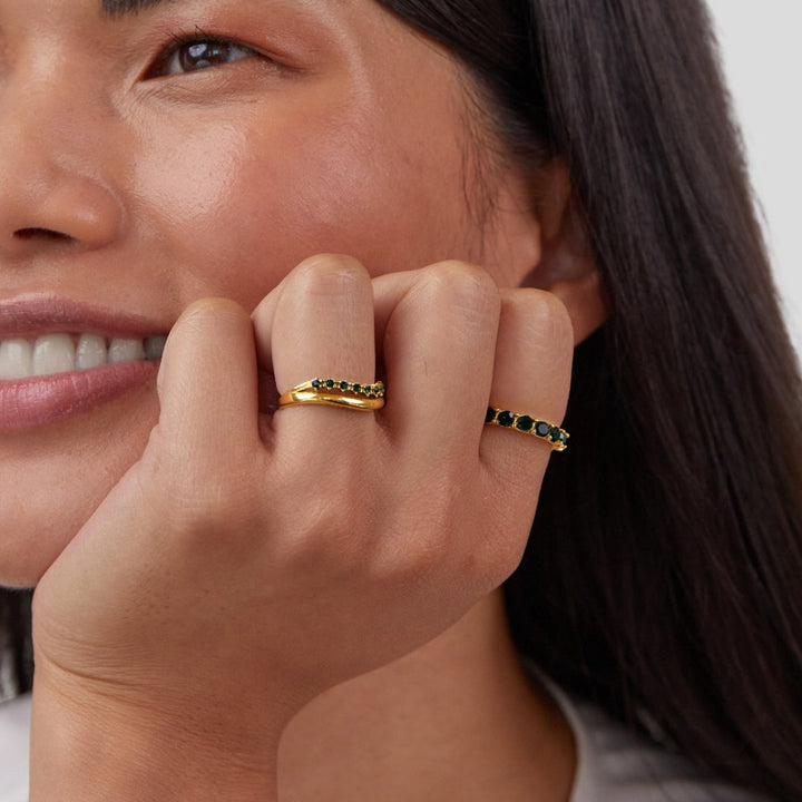 Elowen Emerald Layered Ring