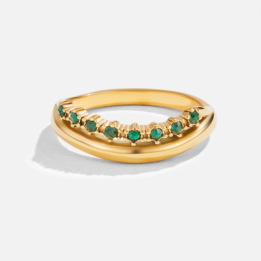 Elowen Emerald Layered Ring