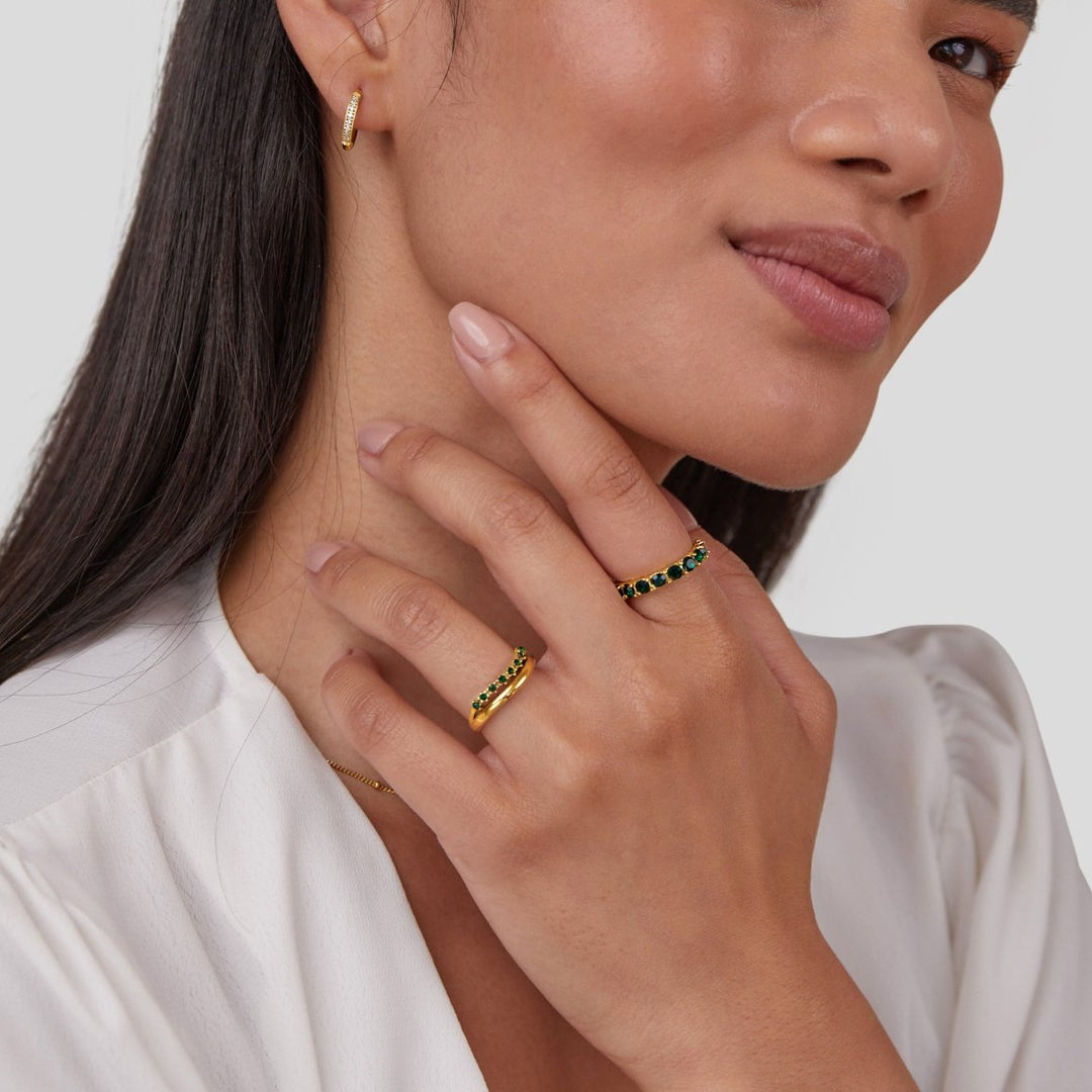 Elowen Emerald Layered Ring
