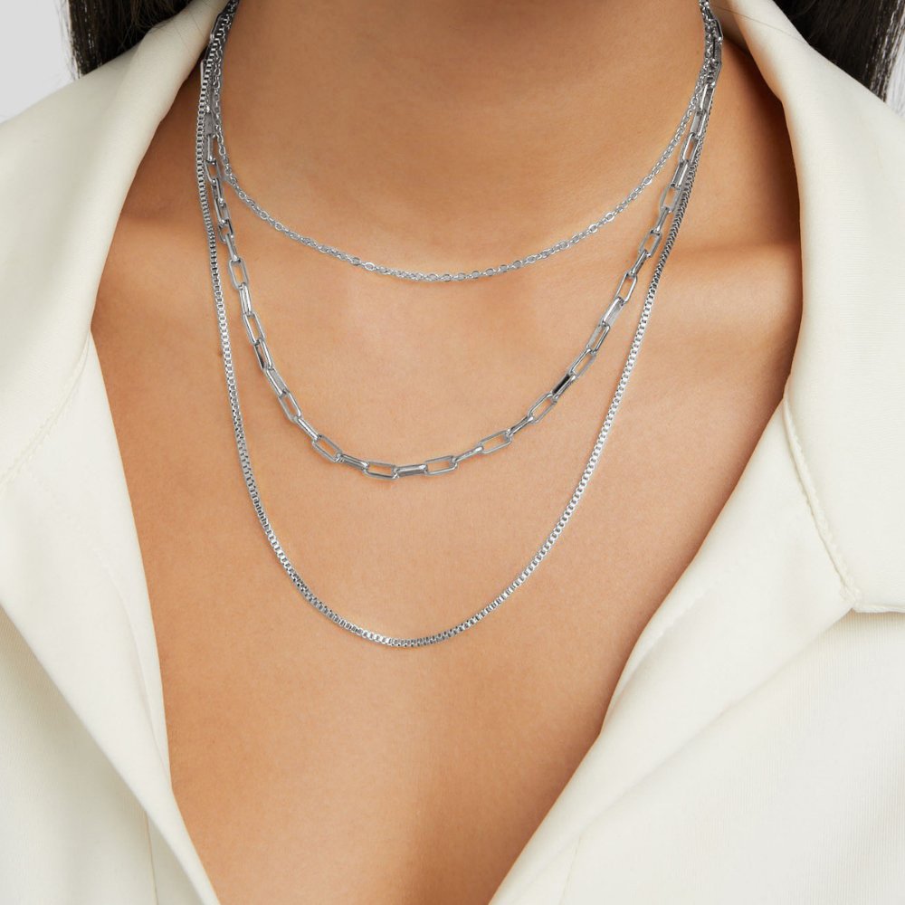 Miela Triple Chain Necklace