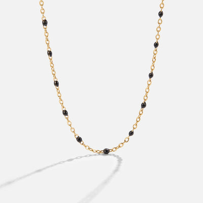 Lunara Black Bead Necklace