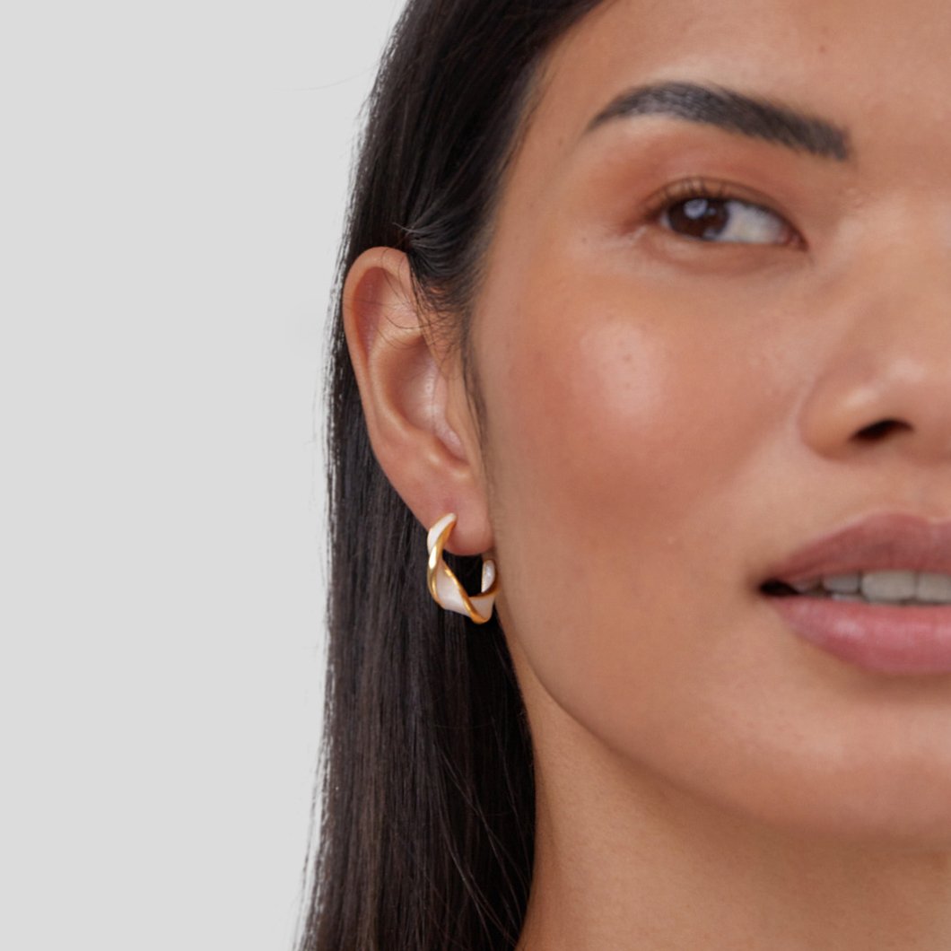 Kaia Pearl Twist Hoops