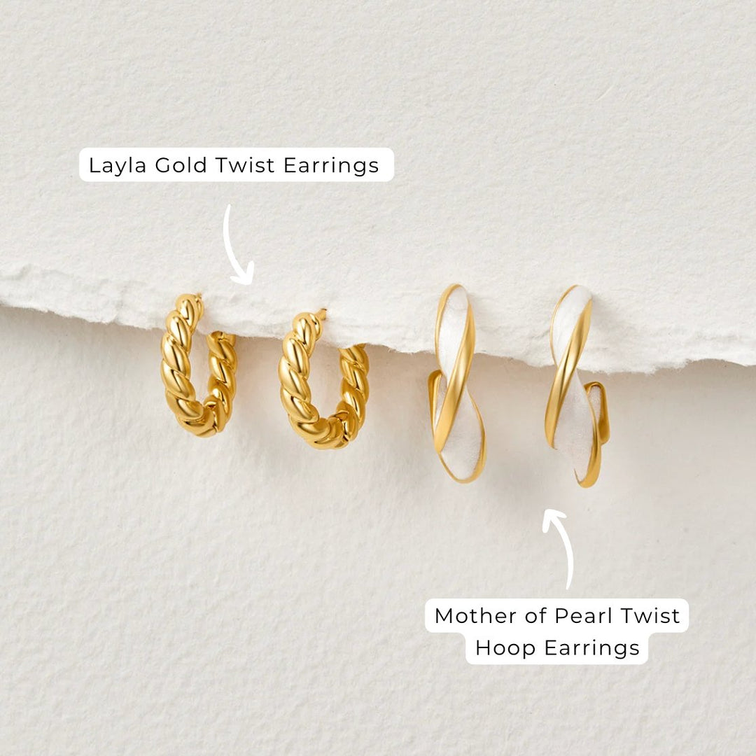 Kaia Pearl Twist Hoops