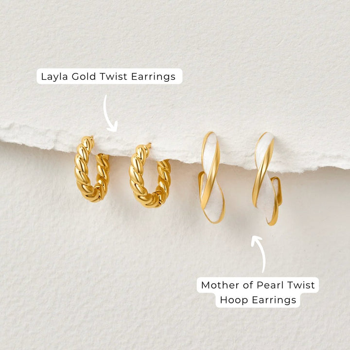Kaia Pearl Twist Hoops