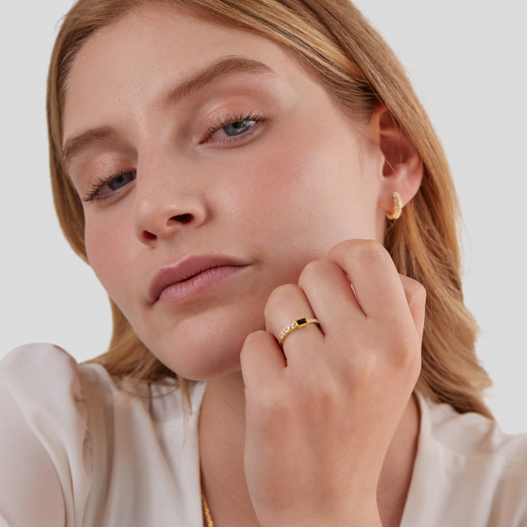 Aveline Onyx Crystal Ring