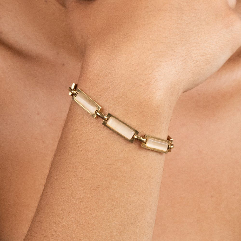 Opaline Baguette Link Bracelet