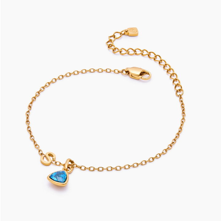 Eleanora Initial Birthstone Bracelet