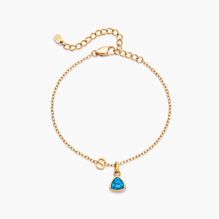 Eleanora Initial Birthstone Bracelet