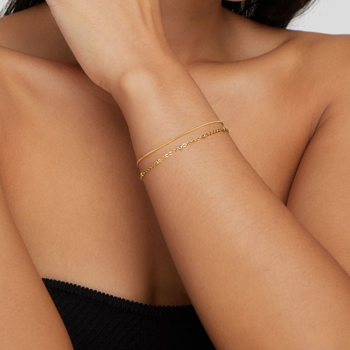 Lyra Dual-Strand Gold Bracelet