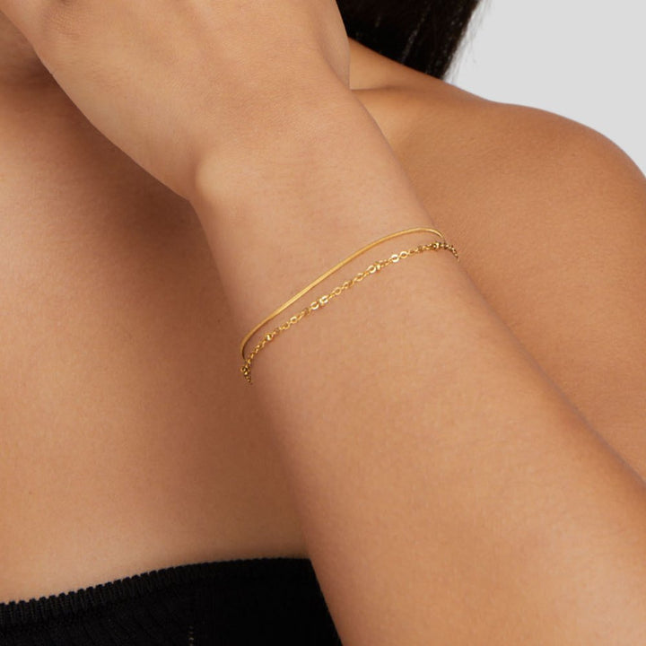 Lyra Dual-Strand Gold Bracelet
