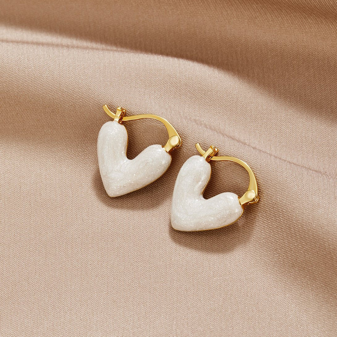 Lunisa Enamel Heart Earrings