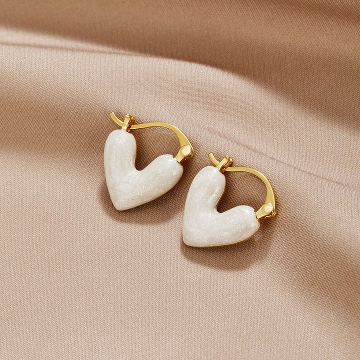 Lunisa Enamel Heart Earrings