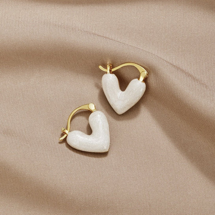 Lunisa Enamel Heart Earrings