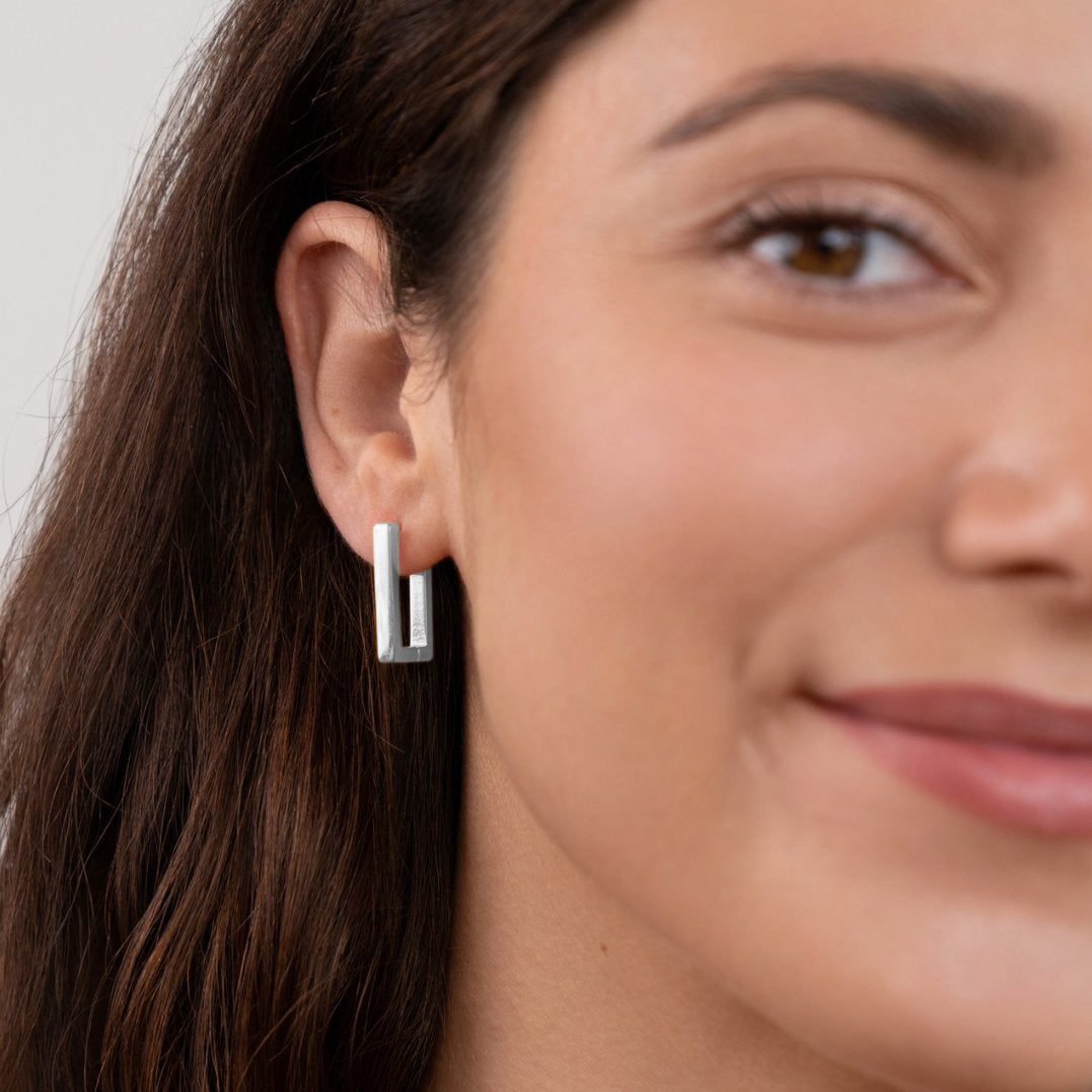Reva Rectangle Hoop Earrings