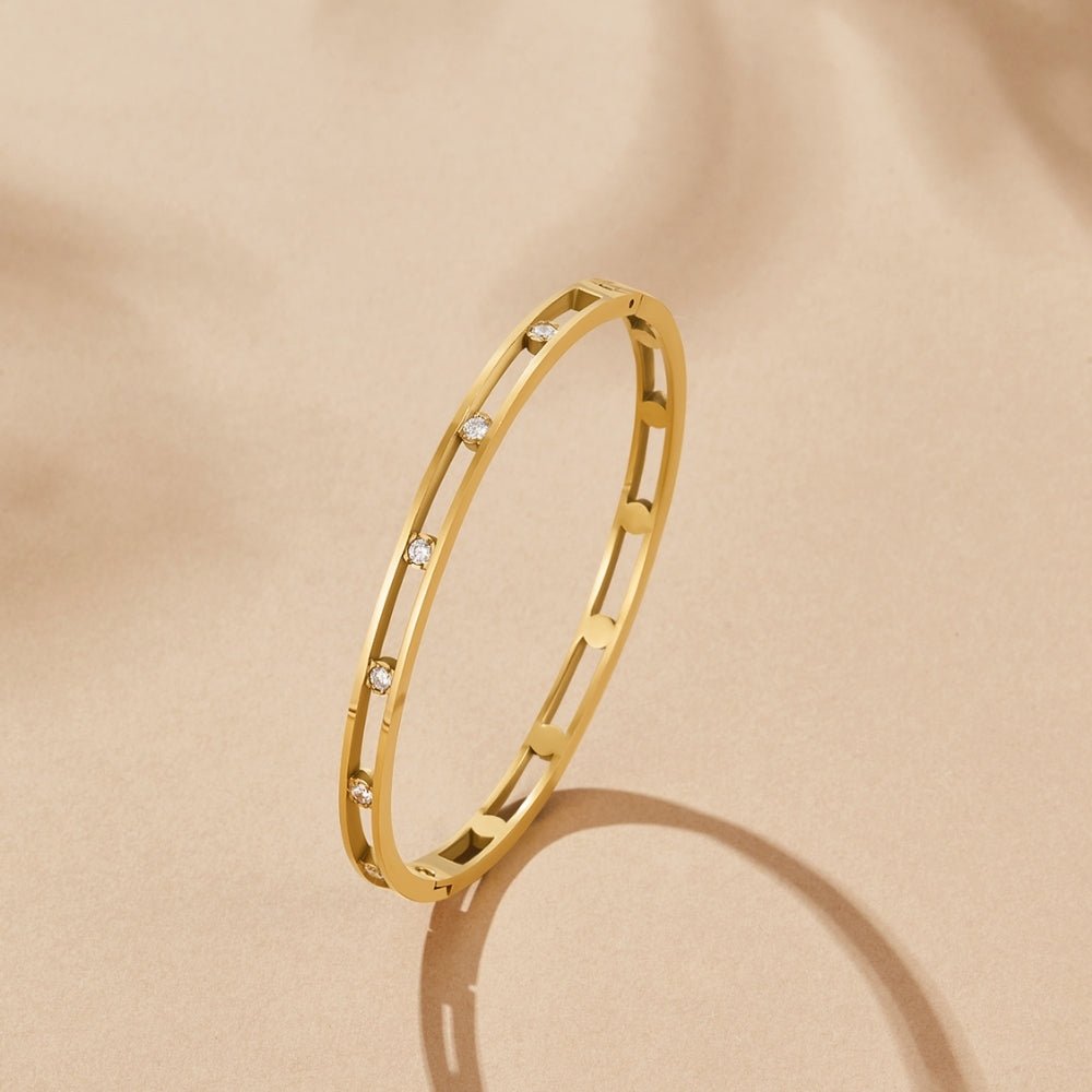Celene Open Crystal Bangle