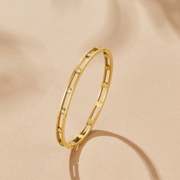 Celene Open Crystal Bangle