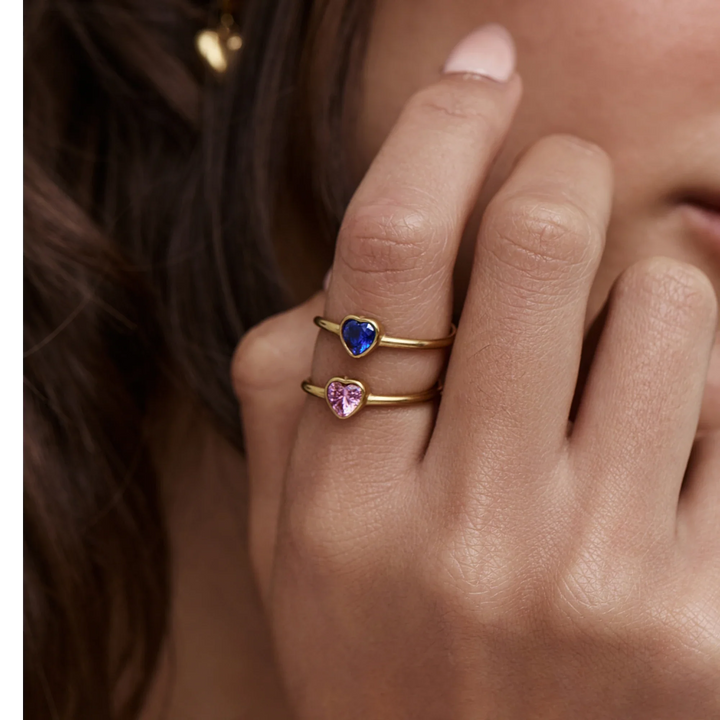 Tamsin Heart Birthstone Ring