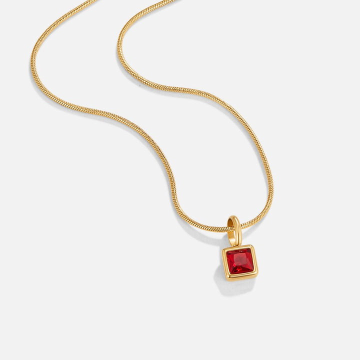 Solara Birthstone Necklace – Ruby