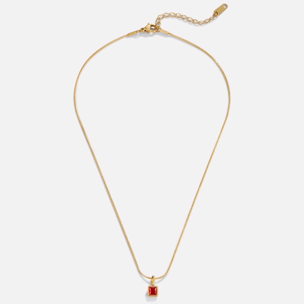Solara Birthstone Necklace – Ruby
