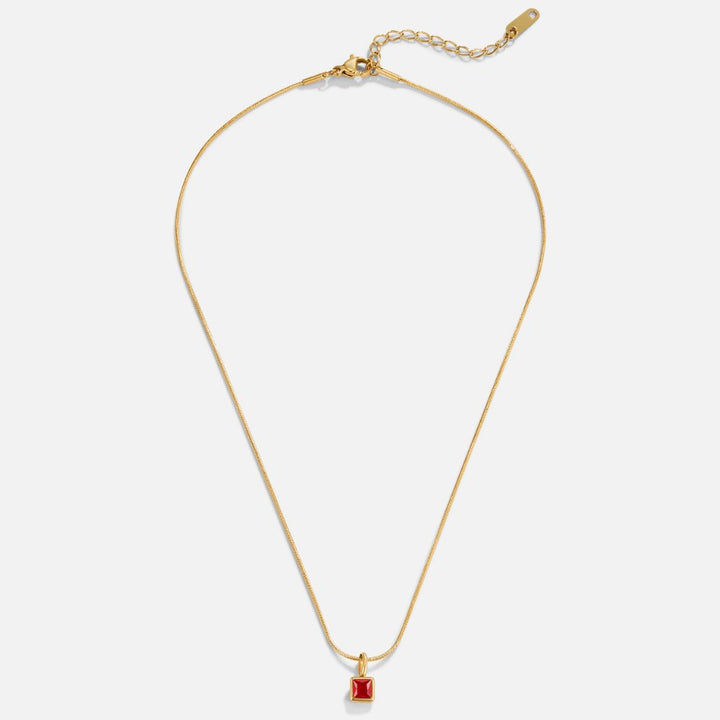 Solara Birthstone Necklace – Ruby